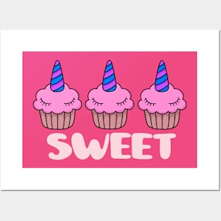 Sweet unicorn cupcakes Posters and Art